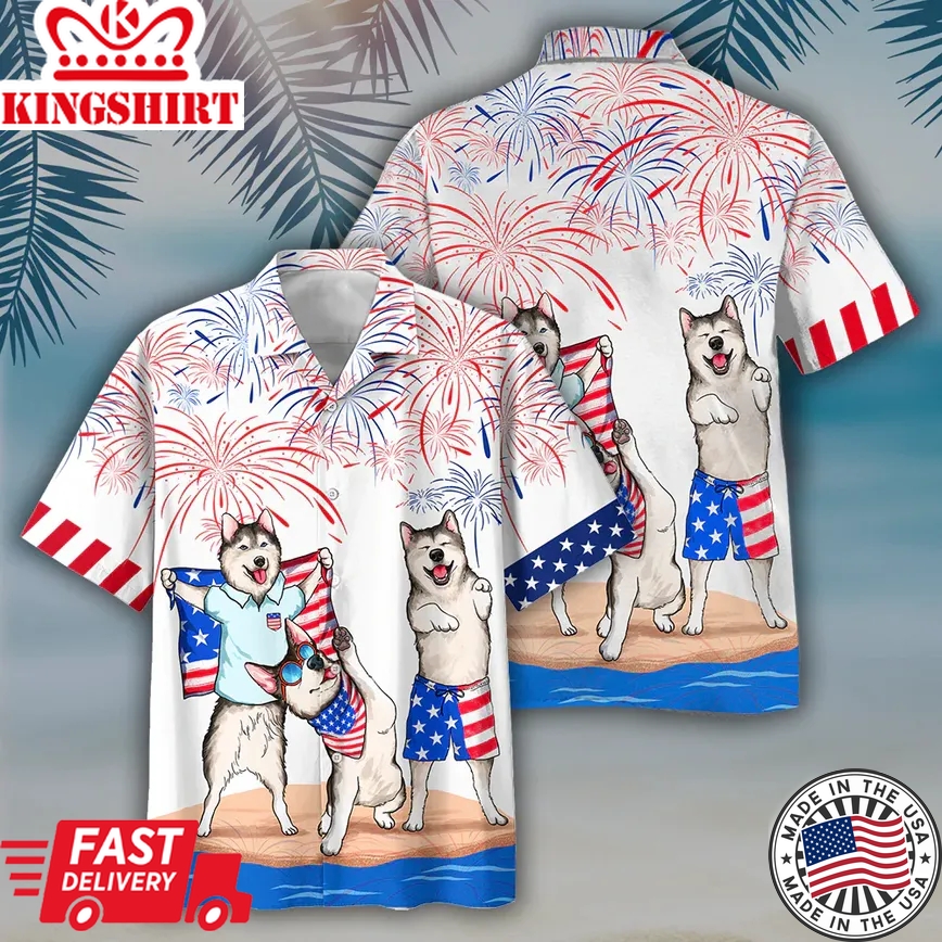 Alaska Trendy Hawaiian Shirt Independence Is Coming, Men's Usa Patriotic Trendy Hawaiian Shirt