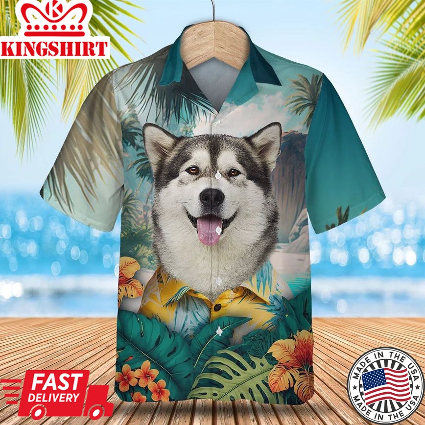 Alaskan Malamute - 3D Tropical Trendy Hawaiian Shirt