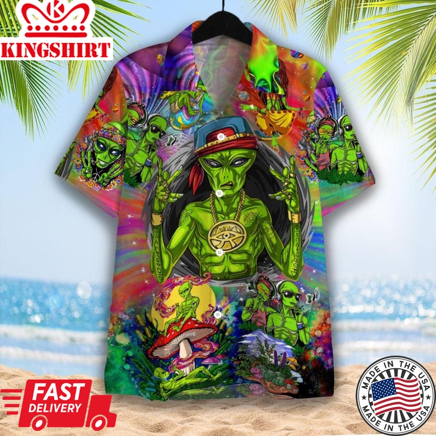 Alien Hippie Trendy Hawaiian Shirt