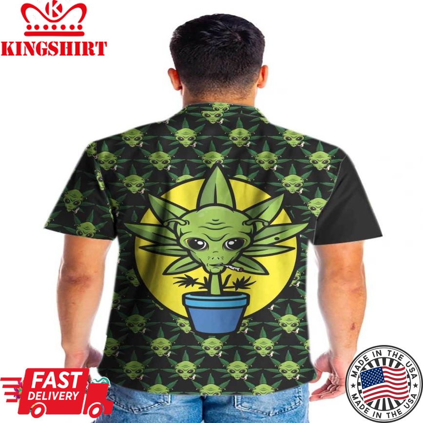 Alien Organic Marijuana Shirt For Men Hawaiian Shirt