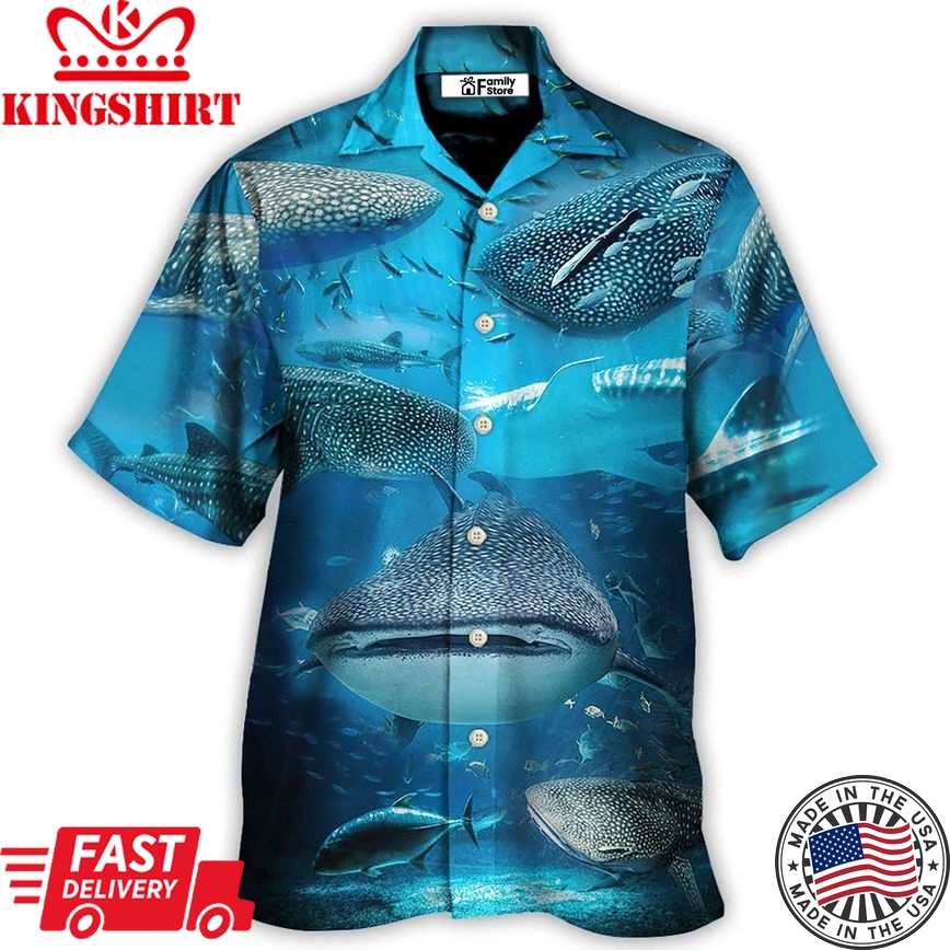 Alien Seas Hawaiian Shirt - Shark Alien Space Edition