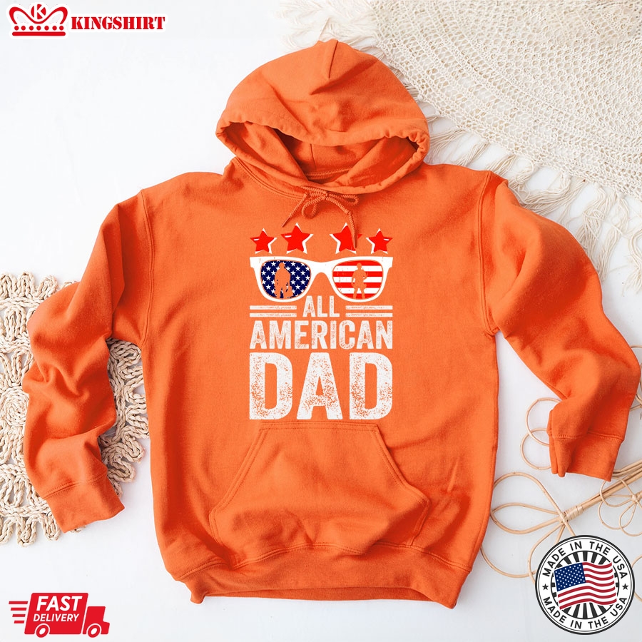 All American Dad American Flag Glasses Father's Day Hoodie