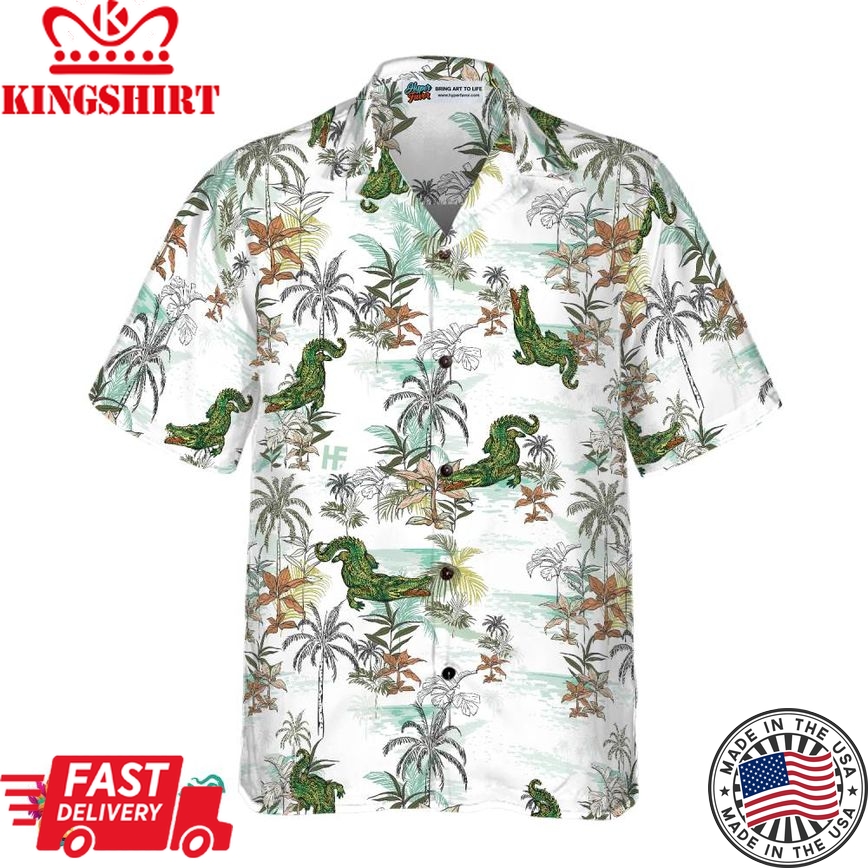 Alligator Seamless Pattern Shirt For Men Hawaiian Shirt