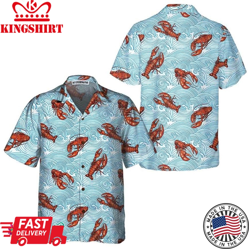 Aloha Lobster Hawaiian Shirt, Unique Lobster Shirt, Lobster Print Shirt For Adults