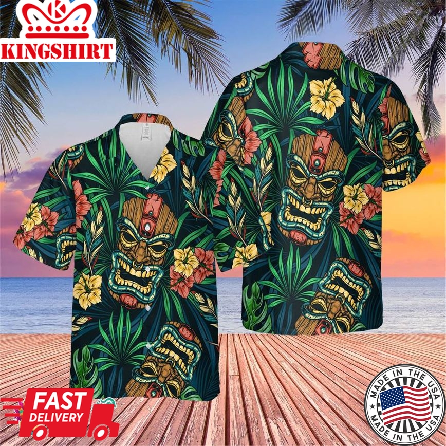 Aloha Mask Trending Hawaiian Shirt, Summer Vacation Hawaiian Shirt