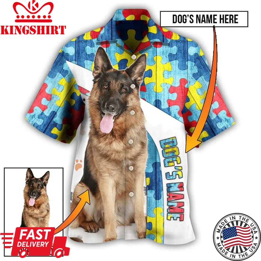 Aloha Shepherd: Custom Photo Hawaiian Shirt for German Shepherd Lovers