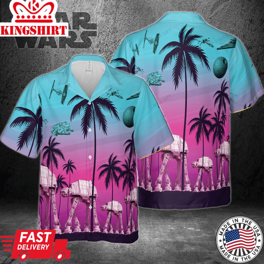 Aloha Shirt Star Wars Vivid Print with Custom Name