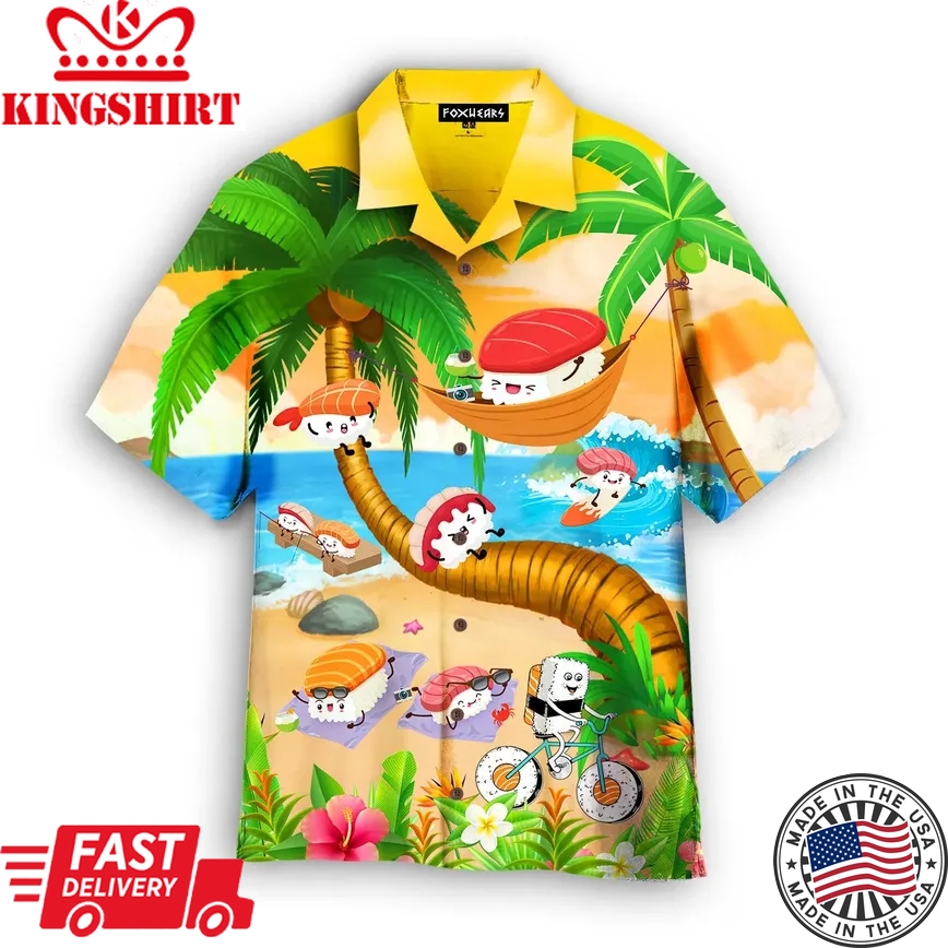 Aloha Sushi Funny Summer Trendy Hawaiian Shirt