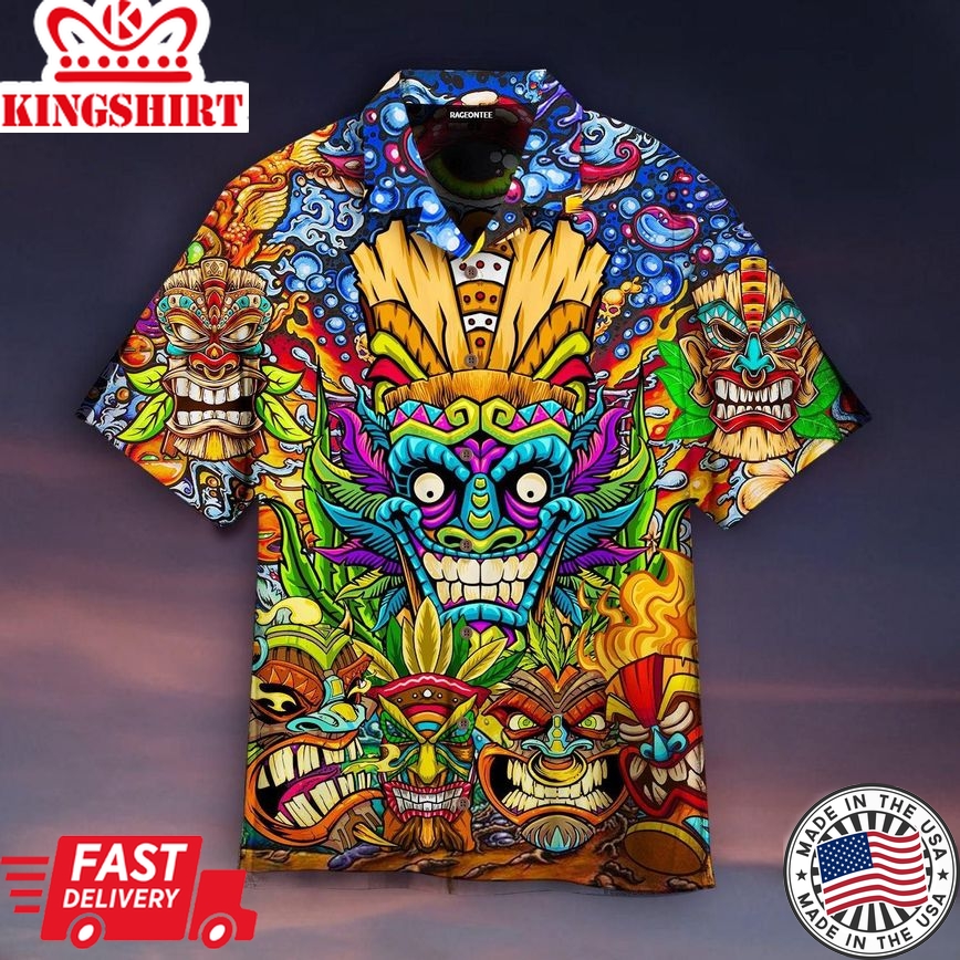 Aloha Tiki Tiki Awesome Trendy Hawaiian Shirt