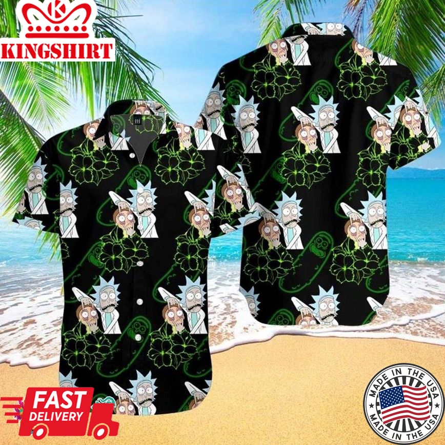 Aloha Tropical Rick And Morty Beach Shirt - Perfect For Fans Of The Animated Series