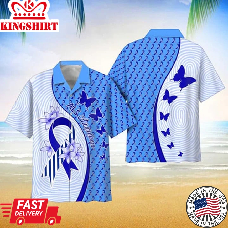 Als Awareness Unique Pattern Hawaii Shirt New Collection Button Down Short Sleeves Hawaiian Full Print Shirt