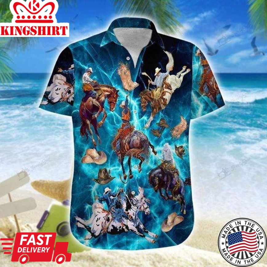 Amazing Blue Horse Trendy Hawaiian Shirt