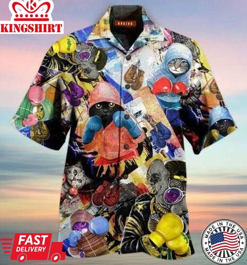 Amazing Boxing Cats Trendy Hawaiian Shirt