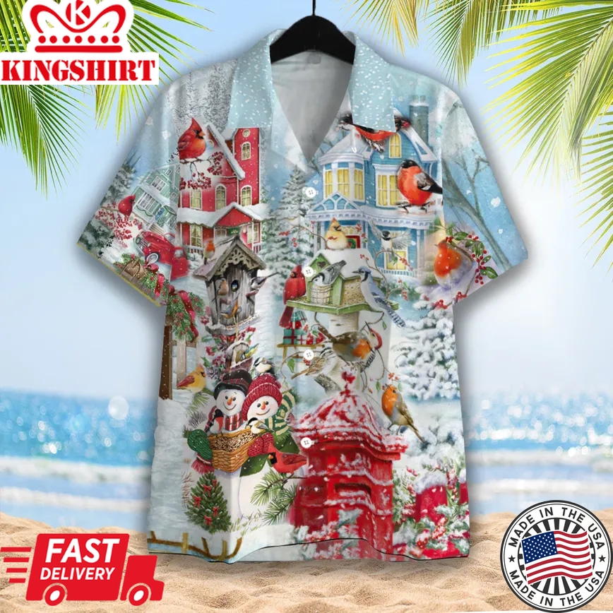 Amazing Christmas Birds Trendy Hawaiian Shirt