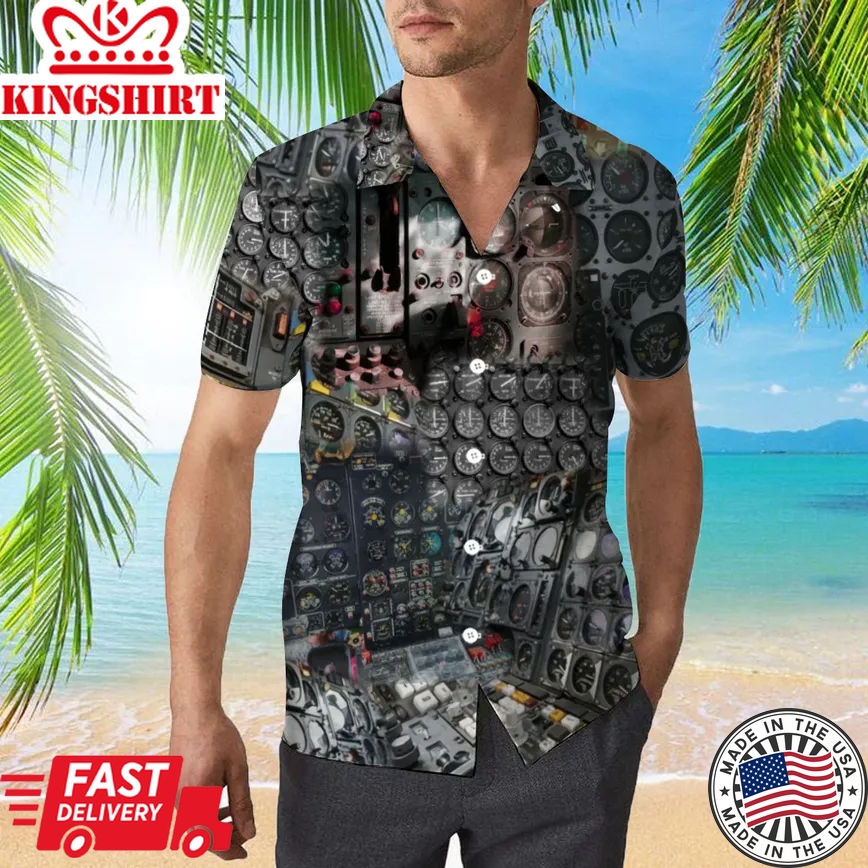 Amazing Cockpit Airplane Pilot Trendy Hawaiian Shirt