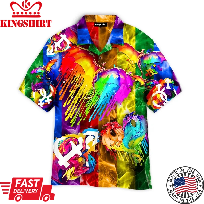 Amazing Colorful Lgbt Pride Trendy Hawaiian Shirt