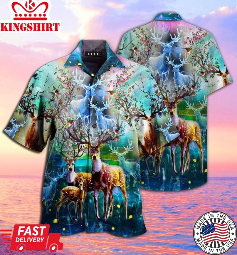 Amazing Deer Trendy Hawaiian Shirt For