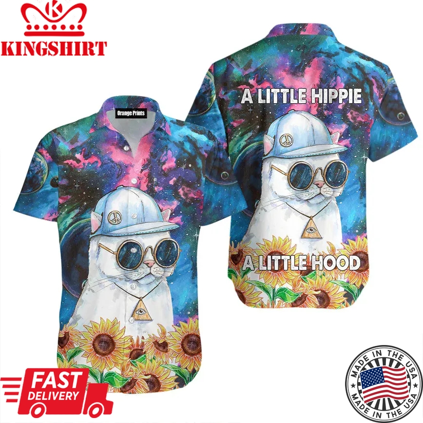 Amazing Hippie Cat Trendy Hawaiian Shirt