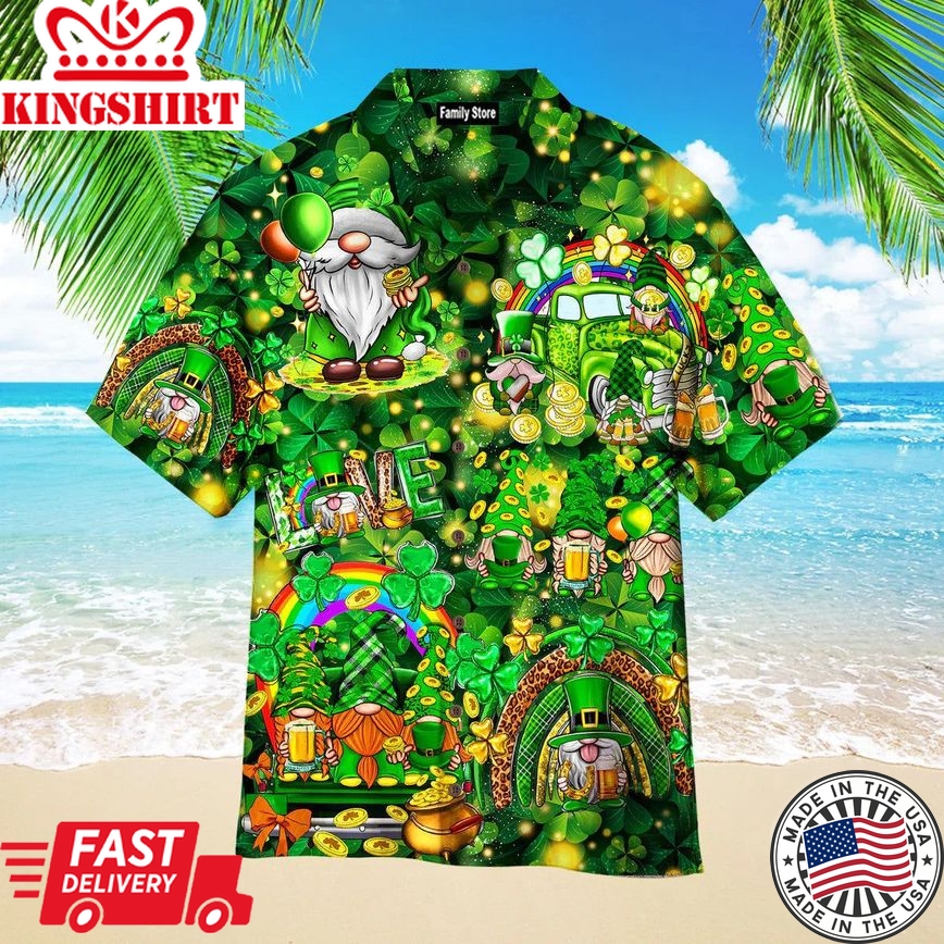 Amazing Irish Gnomes So Cute On St Patrick Day Hawaiian Shirts