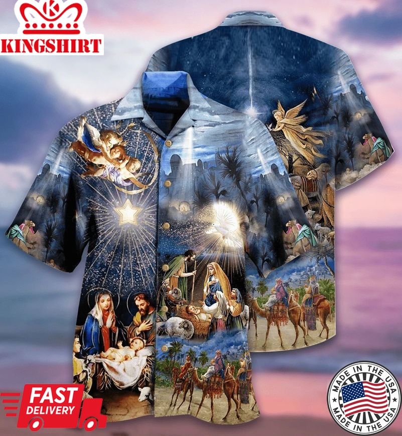 Amazing Jesus Was Born Christmas Day Hawaiian Shirt