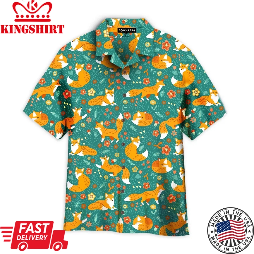 Amazing Jungle Foxes Trendy Hawaiian Shirt