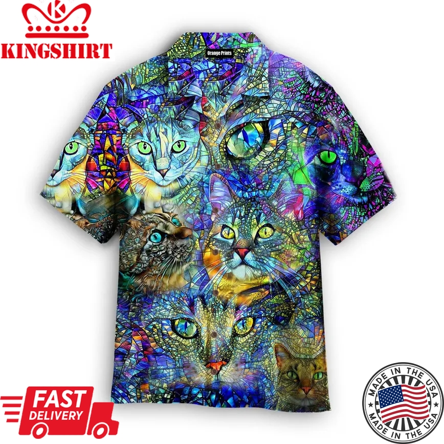 Amazing Kaleidoscope Cat Trendy Hawaiian Shirt