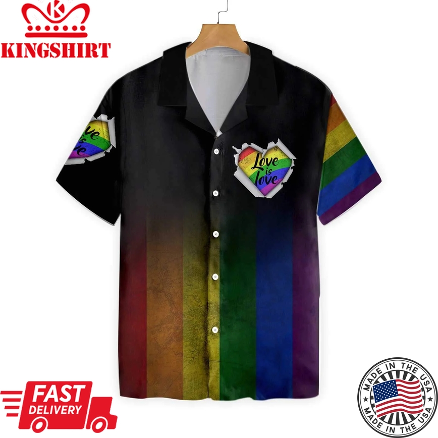 Amazing Lgbt Hawaiian Shirt, Love Is Love Rainbow 3D T Shirt, Gift For Pride Month