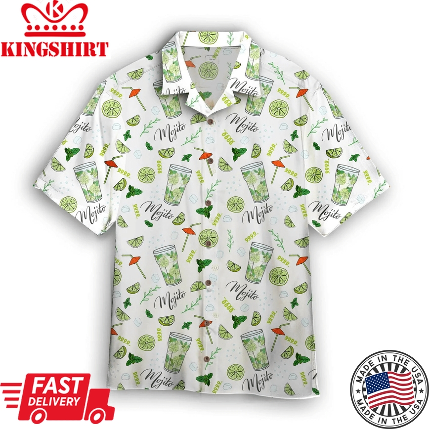 Amazing Mojito Green White Trendy Hawaiian Shirt