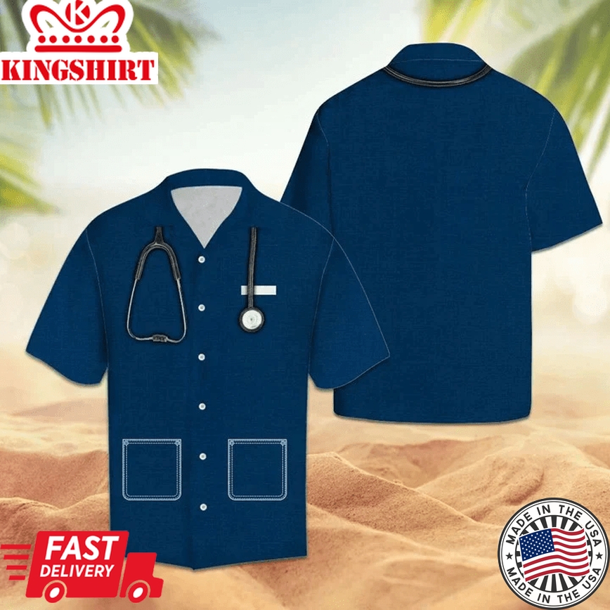 Amazing Nurse Suit All Navy Design Themed Trendy Hawaiian Shirt