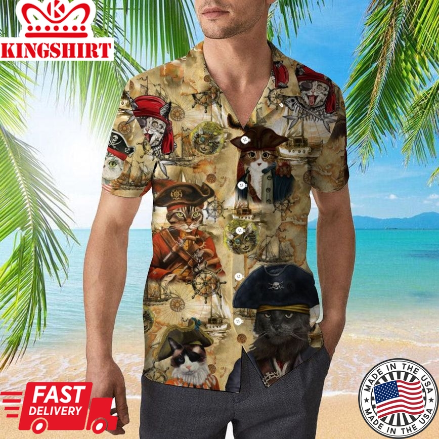 Amazing Pirate Cat Trendy Hawaiian Shirt