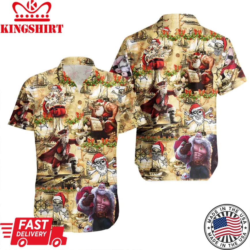 Amazing Pirate Santa Claus Unisex Trendy Hawaiian Shirt