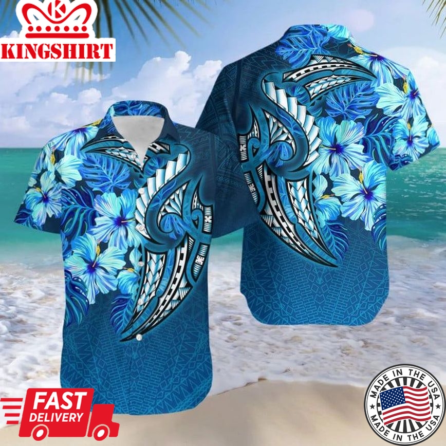 Amazing Polynesian Hibiscus Hawaii Shirt, Hawaii Shirts Mens, Beach Shirts For Men, Gender-Neutral Adult Clothing