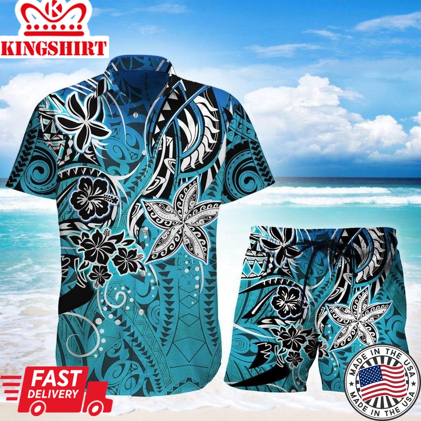 Amazing Polynesian Tattoo Trendy Hawaiian Shirt Set Unisex