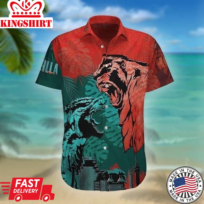 Amazing Red And Green Trendy Hawaiian Shirt