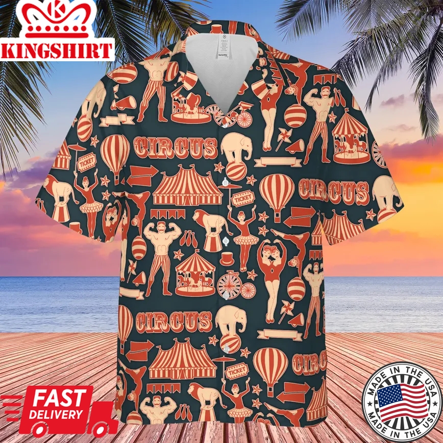 Amazing Retro Circus Trendy Hawaiian Shirt Aloha Shirt