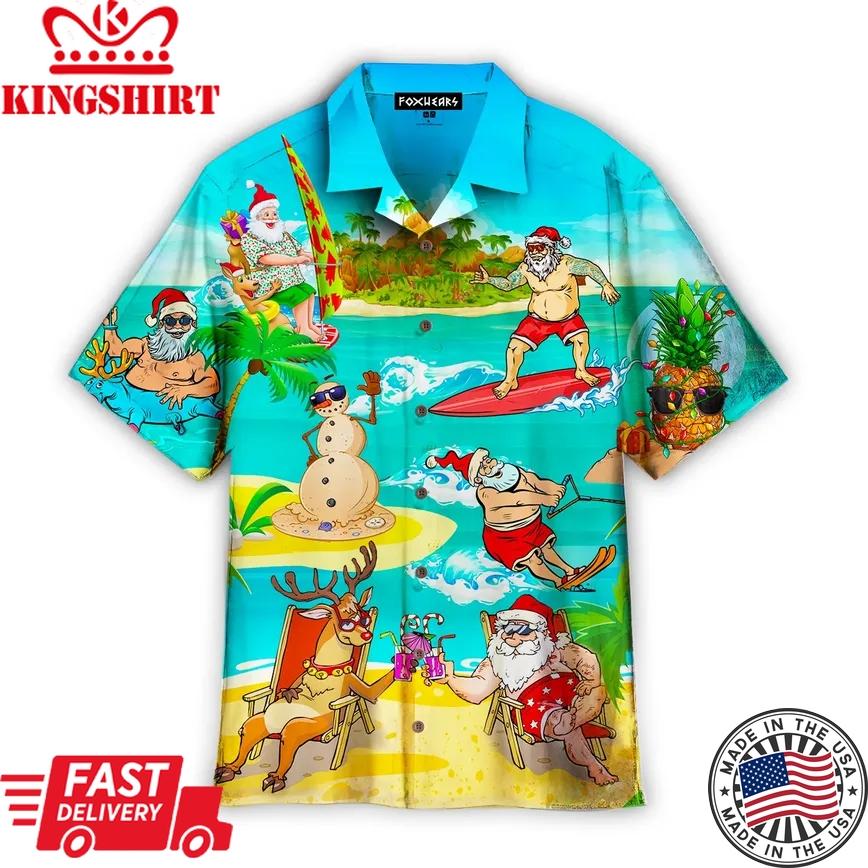 Amazing Santa Claus Holiday Summer Trendy Hawaiian Shirt