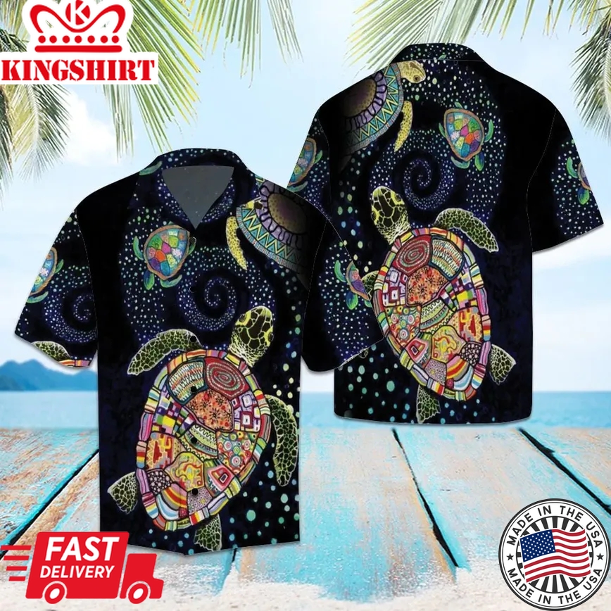 Amazing Turtle Trendy Hawaiian Shirt, Turtle Lover Trendy Hawaiian Shirt For