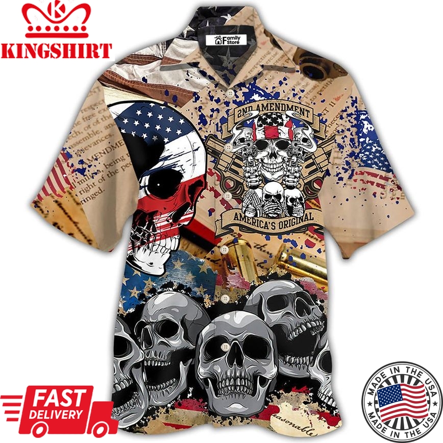 America 2Nd Amendment Skull Hawaiian Shirt