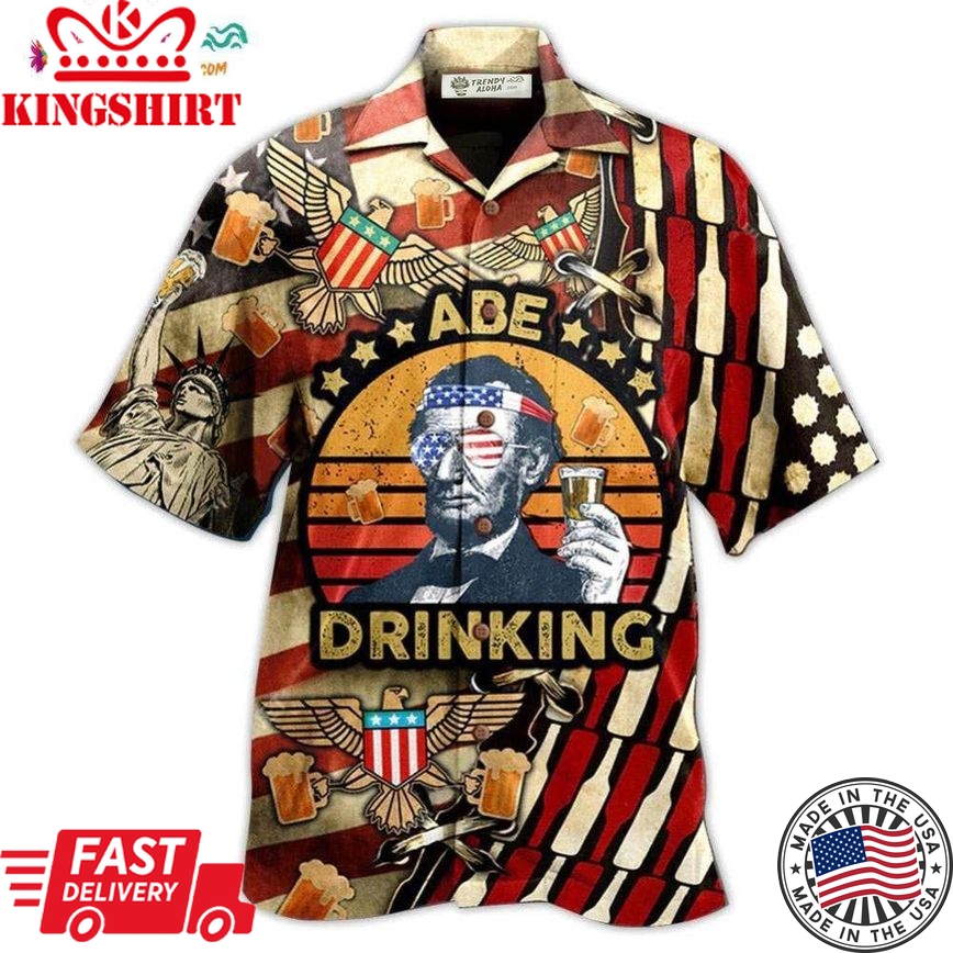 America Abe Patriotism America Hawaiian Shirt