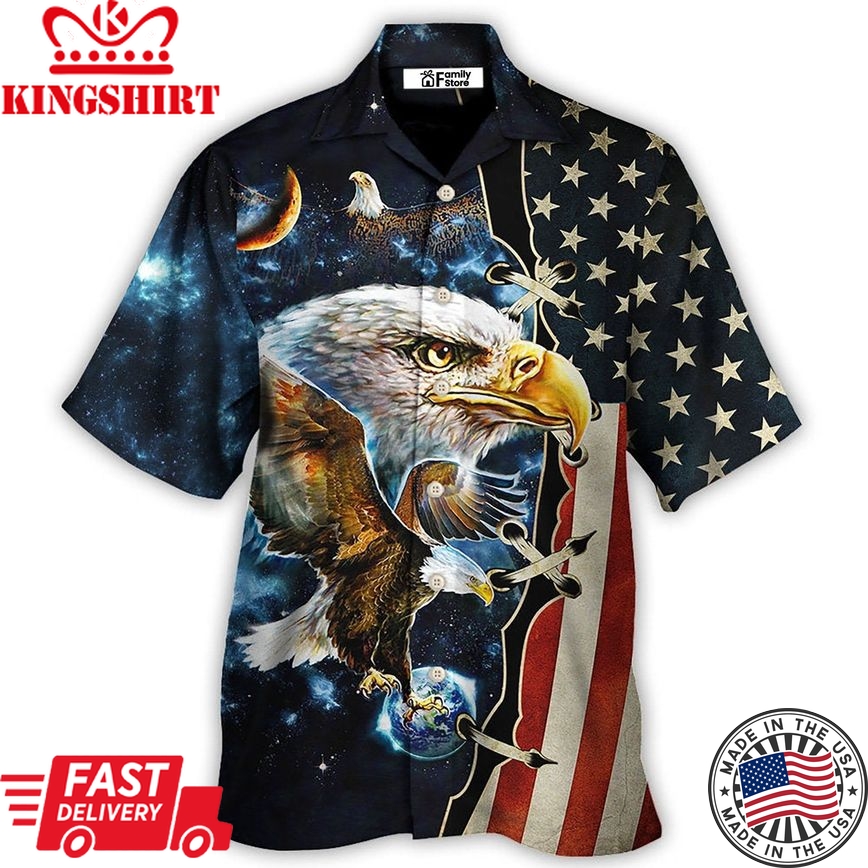 America Eagle Amazing Galaxy Hawaiian Shirt