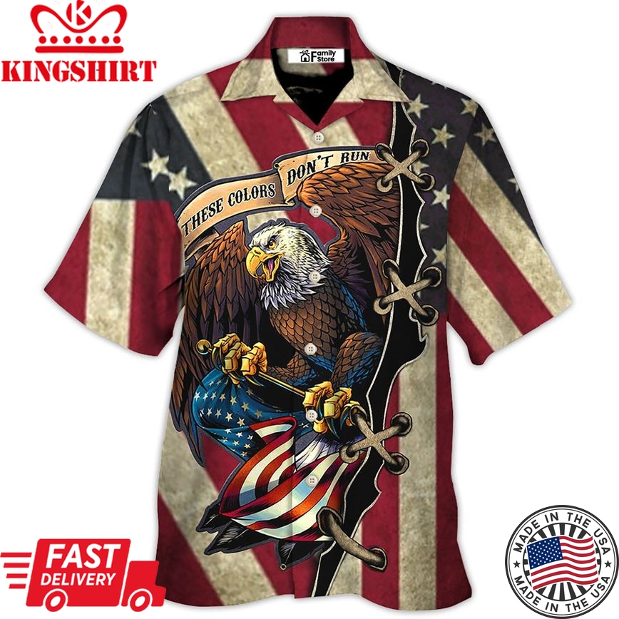 America Eagle Fly Flag Hawaiian Shirt