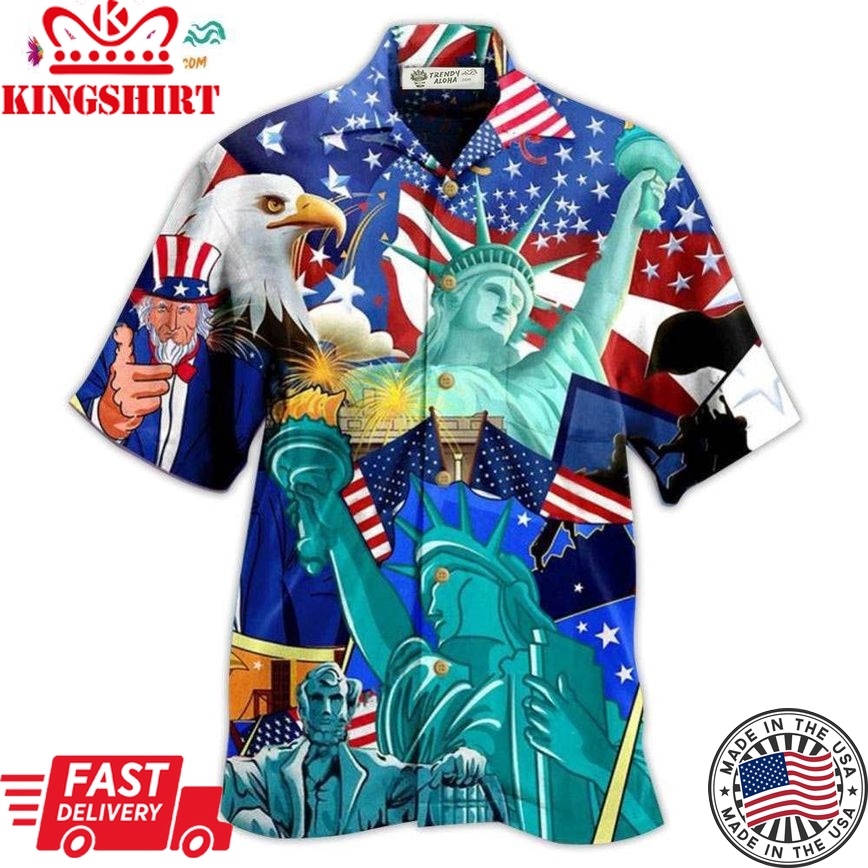 America Eagle Love You Freedom Hawaiian Shirt