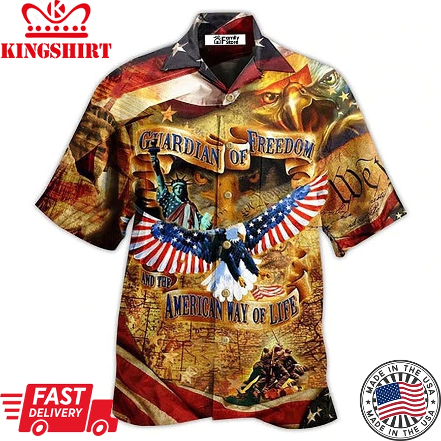 America Guardian Of Freedom And The American Way Of Life Hawaiian Shirt