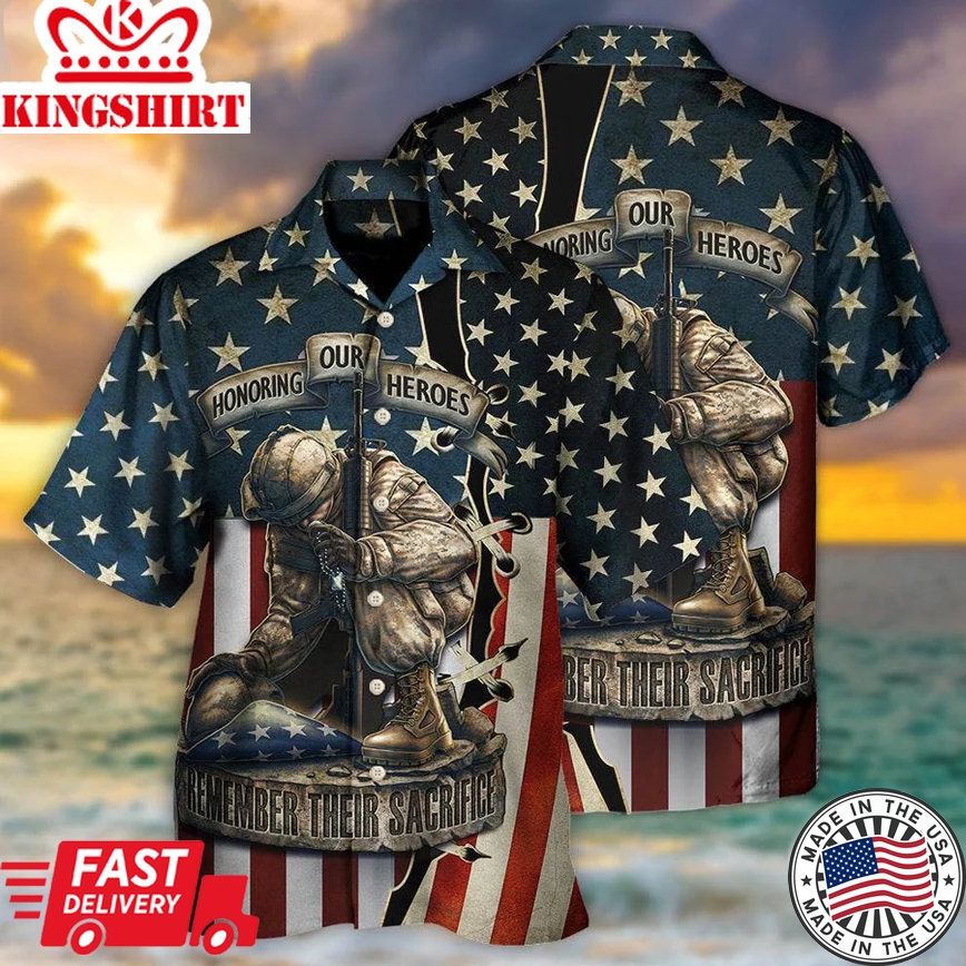 America Honoring Our Heroes Remember Their Sacrifice Trendy Hawaiian Shirt