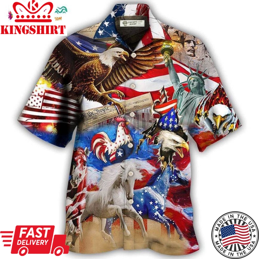 America Independence Day Animal Happy Hawaiian Shirt