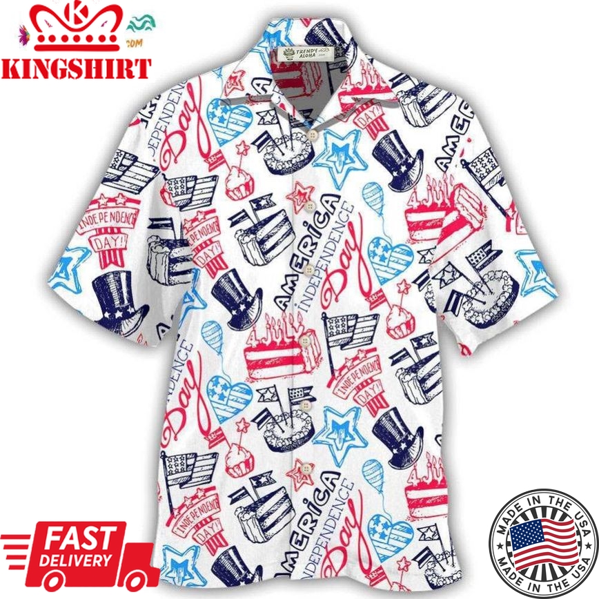 America Independence Day Art Style Hawaiian Shirt