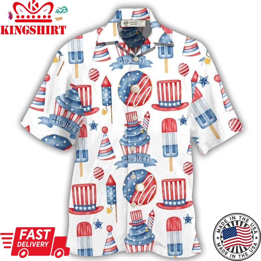 America Independence Day Basic Art Style Hawaiian Shirt