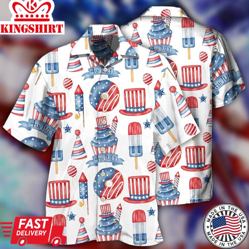 America Independence Day Basic Art Style Hawaiian Shirt