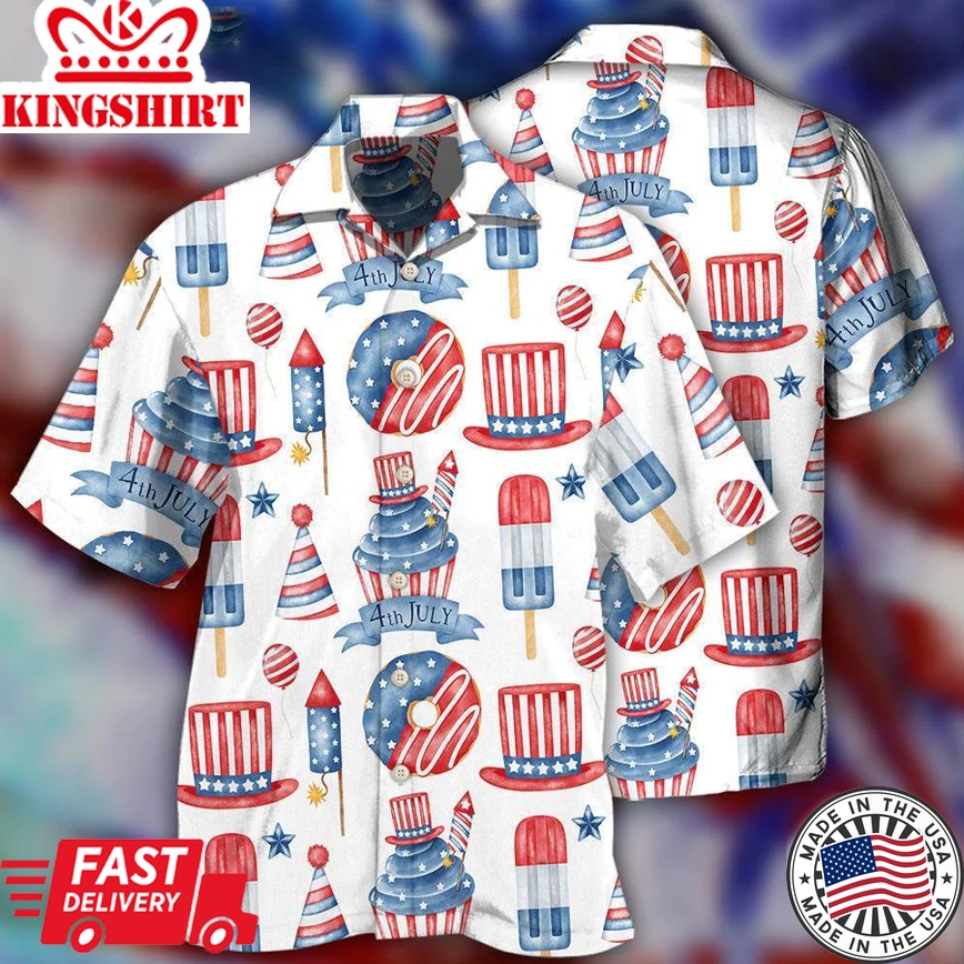 America Independence Day Basic Art Style Trendy Hawaiian Shirt