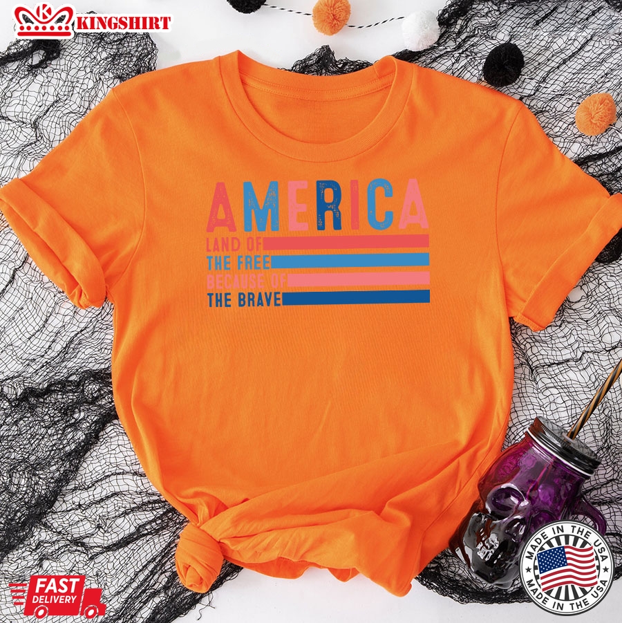 America Land Of The Free Because Of The Brave 4th of July T-Shirt